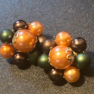 Vintage Japanese Multicolor Pearl Cluster Earrings Japan Hallmark
